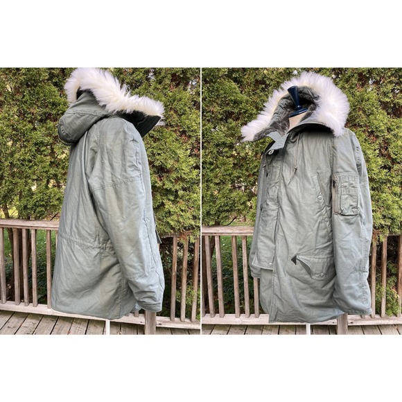 Mint Size M  N-3B Extreme Cold Weather Flight Parka Jacket Vintage 90s - Picture 2 of 5